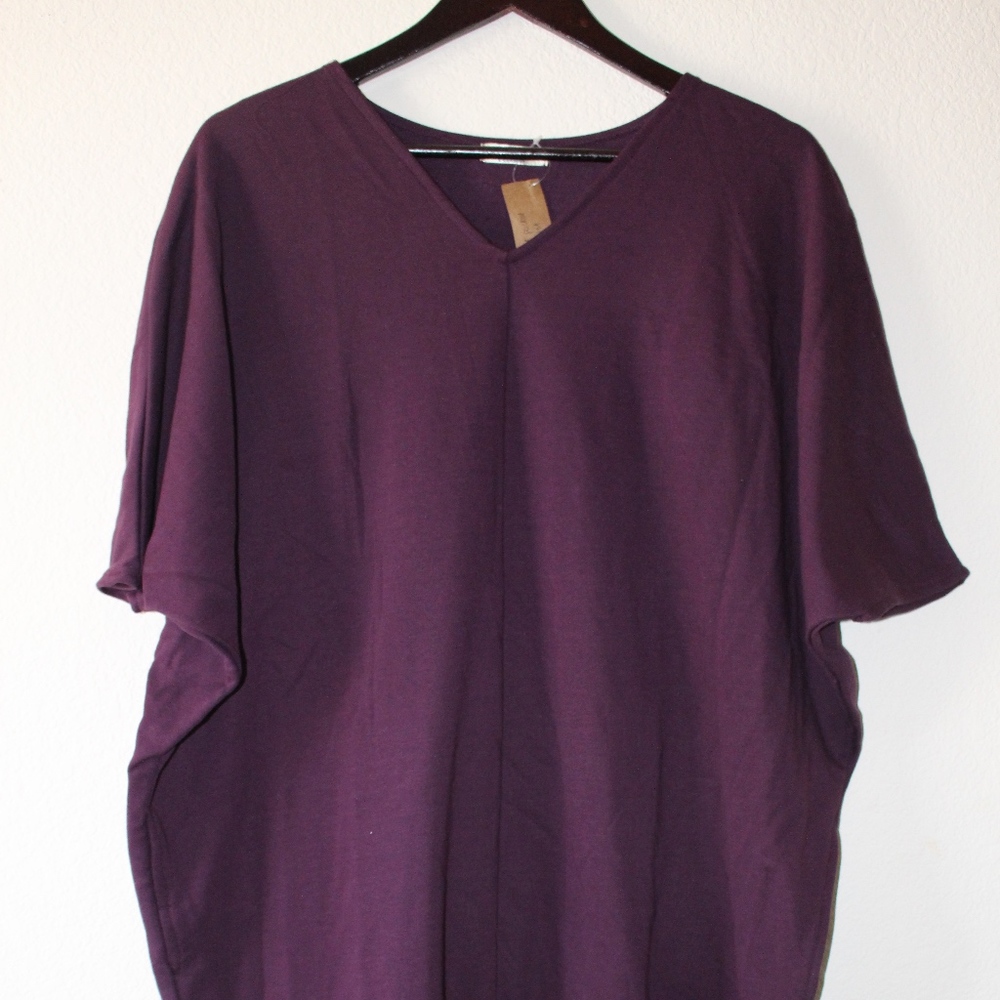 V-neck with Pocket Oversized Dress